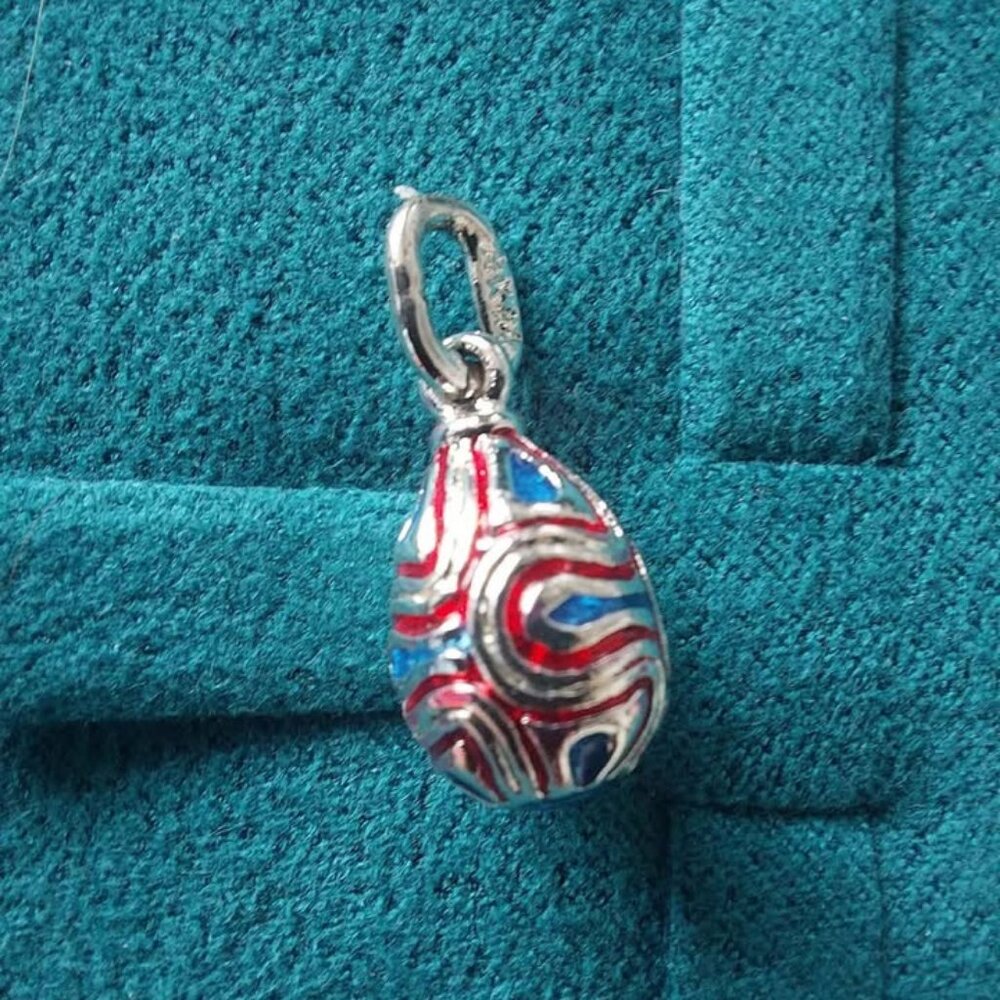 Silver and enamel Faberge  pendant